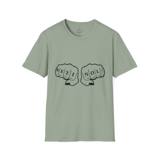 Knuckles Tattooed Unisex T-Shirt - "Retinol" Design - Overt Beauty Bar